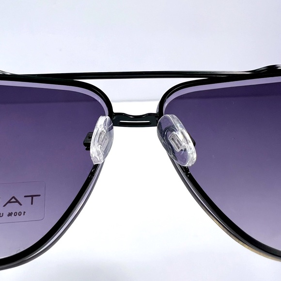 ⭐️TAHARI💯MENS MATT BLACK METAL SUNGLASSES, UNIQUE LENSES & FADING PURPLE COLOR - Picture 7 of 16